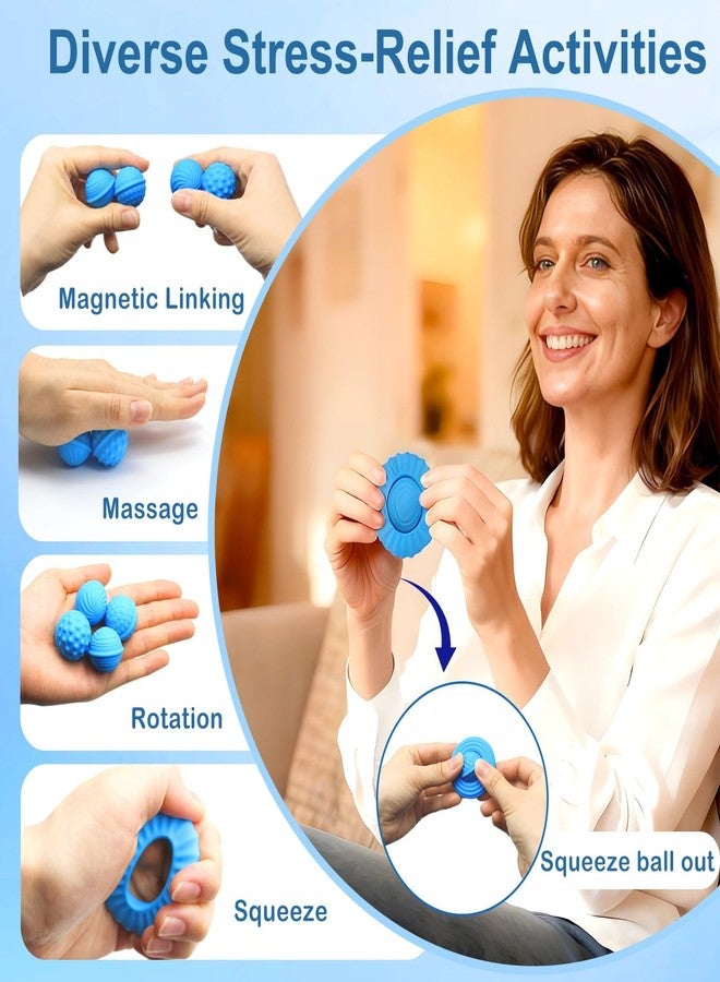 Sizobi Magnetic Fidget Balls Silicone Fidget Toys for Adults & Teens,4PCS Stress Relief Sensory Toys for Autism ADHD Anxiety,Quiet UFO Office Desk Stress Toys,Stocking Stuffers for Women Men Teen Gift - Image 5